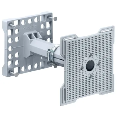 KAISER Teleskop-Halter 9957 | Betonmontage | für B-Kästen | Mauerstärken 15-30cm | universal | inkl. 4 Nägel | 110x110mm