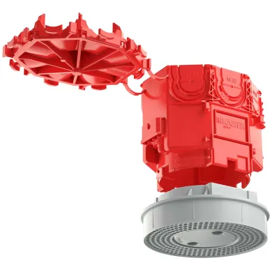 KAISER Universal-Deckenauslass 1265-13 | Betonbau Verbindungsdose | Ø 45 mm | 2-teilig | IP3X | Kunststoff | rot