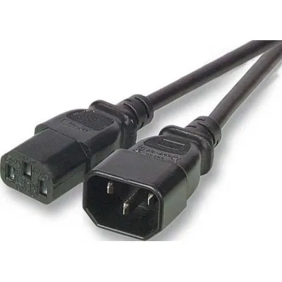 EFB Elektronik Kaltgeräteverlängerung EK503.3 | Stromkabel C13 auf C14 | 3m | 3x1,00mm² | 10A 250V | schwarz