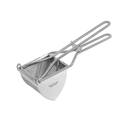Westmark Kartoffelpresse Triangel Edelstahl | Rund-Lochung | spülmaschinengeeignet | 30x12x14 cm | silber