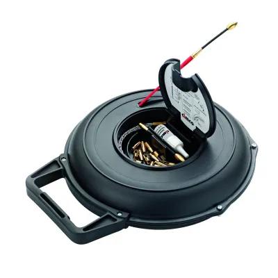 Cimco Kabeleinzuggerät Kati-Blitz Compact 142028 | 50 m Glasfaser Einziehsystem | Zubehör-Set | 3 mm Ø | rot