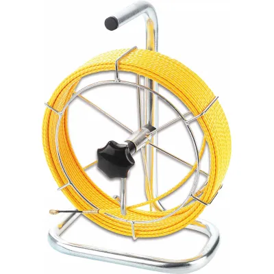 Cimco Kabeleinziehgerät Kati-Twist 142550 | 5,2 mm Ø | 20 m Länge | Stahl-Haspel | Installationsrohr | Polyamid | Gelb