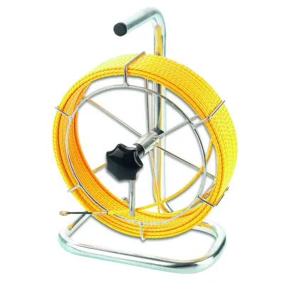 Cimco Kabeleinziehgerät Kati-Twist 142550 | 5,2 mm Ø | 20 m Länge | Stahl-Haspel | Installationsrohr | Polyamid | Gelb