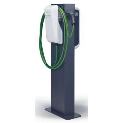 KEBA Standsäule Doppel 131813 | Wallbox Zubehör | P30/P40 kompatibel | Aluminium | barrierefrei | RAL7016 Anthrazitgrau