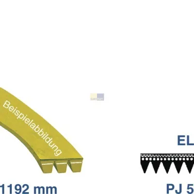 Keilrippenriemen 1192 PJ 5 E wie Whirlpool 481935818148 für Waschmaschine