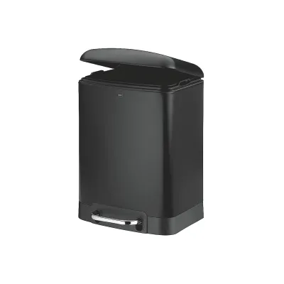 kela Kosmetikeimer Davino 22975 | 6l | Silent-Close-System | Step-On | Metall | matt schwarz | 22,5x20,5x32,5 cm