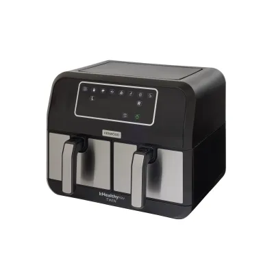Kenwood Doppel-Heißluftfritteuse HFM20 | 8L (2x4L) | 1700W | Digital Touch | 8 Programme | Dörrfunktion | Timer