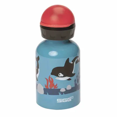 SIGG Trinkflasche Kinder 0,3l Orca Family 8623.50 | auslaufsicher | schadstofffrei | Aluminium | blau