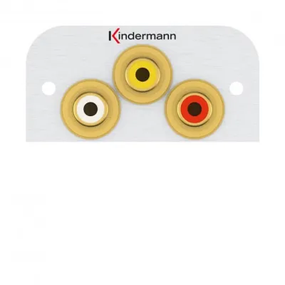 KIND Konnect 54 alu - Video/ 7441000430 Audio L/R Blende 1/2 54x54 Lötanschluss