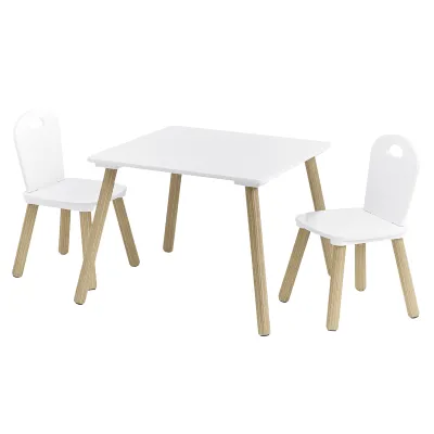 ZELLER PRESENT Kinder-Sitzgarnitur Scandi 3-tlg. | Kindermöbel-Set | MDF/Kiefer | skandinavisch | weiß/natur