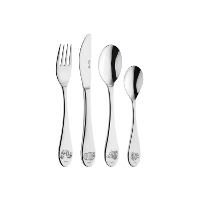 Raupe Nimmersatt Kinderbesteckset 19409 | 4-teilig | Edelstahl | spülmaschinengeeignet | lebensmittelecht | mehrfarbig