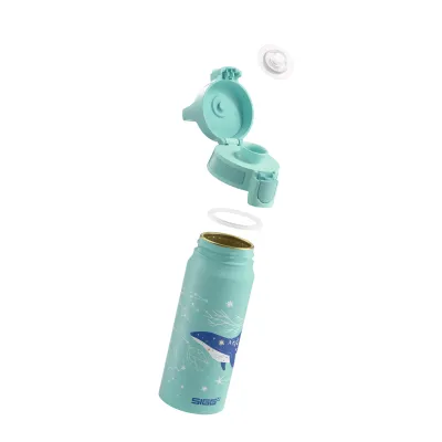 Sigg Kindertrinkflasche WMB ONE Dive 6005 | 0,6L Aluminium | auslaufsicher | BPA-frei | für Schule & Sport | Meerblau
