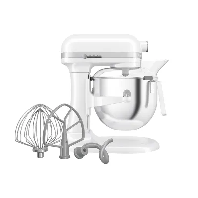 KitchenAid Küchenmaschine 5KSM70JPXEWH | 6,6 l Edelstahl-Schüssel | 375 Watt | Schüsselheber | 11 Stufen | Weiß