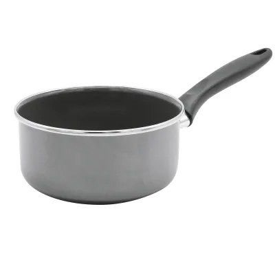 Krüger Stieltopf Brillant 16 cm | 1,25 l | Emaille/Edelstahl | Induktion | Glasdeckel | Diamant-Glasur