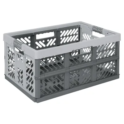 keeeper Klappbox Profi Ben 45l | faltbare Aufbewahrungsbox | stabil & leicht | Soft-Touch Griffe | stapelbar | hellgrau