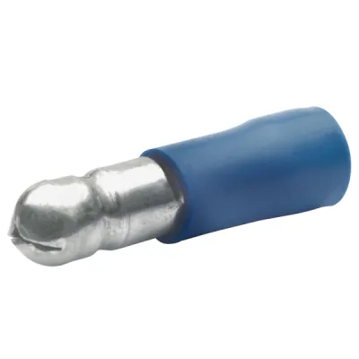 Klauke Rundstecker 1030 | isoliert | 1,5-2,5mm² | Messing verzinnt | rund 5mm | PVC | max. 18,75A | blau