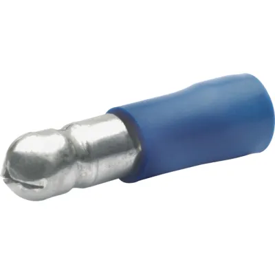Klauke Rundstecker 1030 | isoliert | 1,5-2,5mm² | Messing verzinnt | rund 5mm | PVC | max. 18,75A | blau