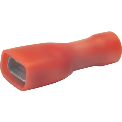 Klauke Flachsteckhülse 720V | 6,3x0,8 mm | 0,5-1 mm² | vollisoliert PVC | Messing verzinnt | halogenfrei | rot