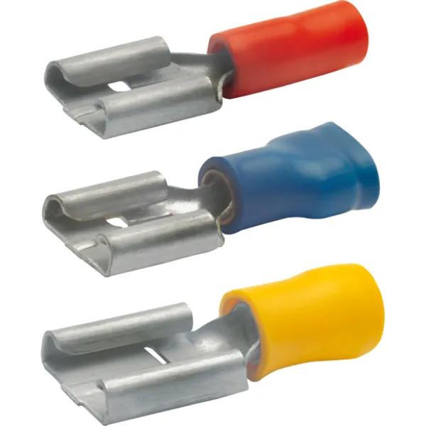 Klauke Flachsteckhülse 730 | 1,5-2,5mm² | teilisoliert | 6,3x0,8mm | Messing verzinnt | PVC | halogenfrei | blau