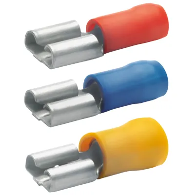 Klauke Flachsteckhülse 730BZ | 6,3x0,8 mm | 1,5-2,5 mm² | teilisoliert | Bronze verzinnt | PVC | blau