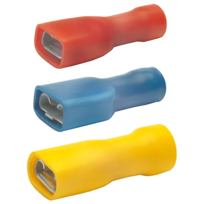 Klauke Flachsteckhülse 730V | 6,3x0,8 mm | 1,5-2,5 mm² | vollisoliert | Messing verzinnt | PVC | halogenfrei | blau