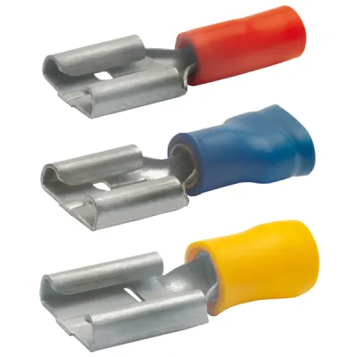 Klauke Flachsteckhülse 8201 | 0,5-1 mm² | Messing verzinnt | teilisoliert PVC | flach 2,8x0,5 mm | halogenfrei | rot