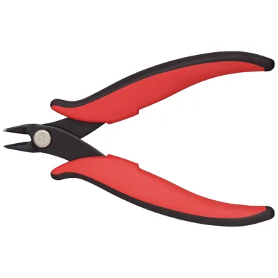 Klauke Elektronik-Seitenschneider KL040128ELH | 128 mm | 21° abgewinkelt | Öffnungsfeder | gehärtet | 2K-Griff