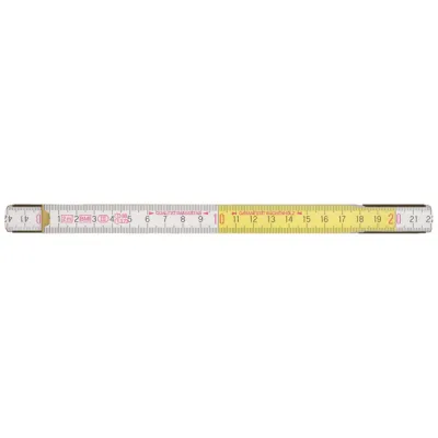 KLAUKE Gliedermaßstab KL402 | Holz 2m | 10 Glieder | 1mm/m Genauigkeit | weiß/gelb | 16mm breit | 126g