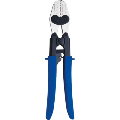 Klauke Presszange K2 | Crimpzange für Rohrkabelschuhe 0,75-16 mm² | mechanisch | Kerbpressung | Silber/Gelb/Blau