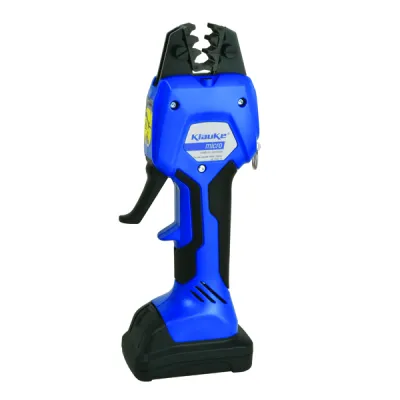 Klauke Crimpzange EKWF50ML | elektrisch | für Aderendhülsen 0,5–50 mm² | Vierkantpressung | Akku & Ladegerät | 15 kN