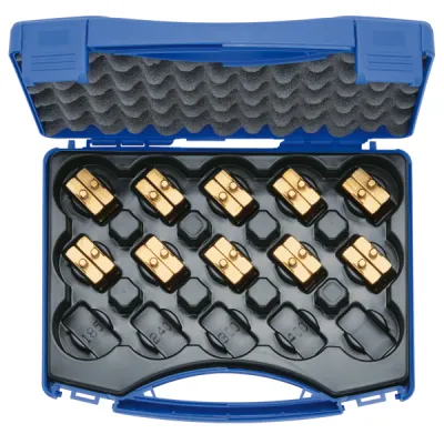 KLAUKE Presseinsatz-Set HR4SET | Crimpeinsatz 6-150 mm² | Sechskant-Pressform | 11-tlg. Koffer