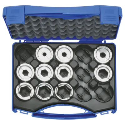 Klauke Presseinsatzset A22SET | Crimpeinsatz 10-300 mm² | sechskant | 11-teilig | Kunststoffkoffer | Aluminium/AlCu