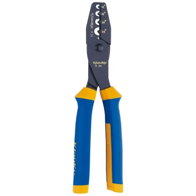 Klauke Presszange K 35 | Aderendhülsen 10-35mm² | Dornpressung | mechanisch | ergonomisch | Blau/Gelb/Schwarz