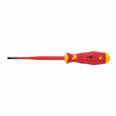 Klauke Schlitz-Schraubendreher KL10010040ISLIM | VDE 1000V isoliert | Slim-Design | 4,0x0,8x100 mm | Abrollschutz