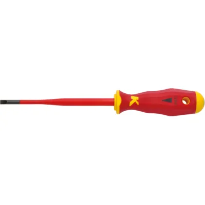 Klauke Schlitz-Schraubendreher KL10010040ISLIM | VDE 1000V isoliert | Slim-Design | 4,0x0,8x100 mm | Abrollschutz