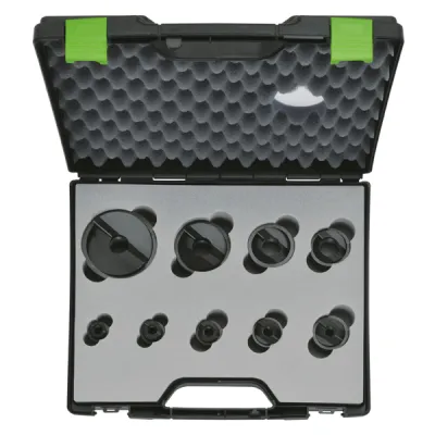 Klauke Spalt-Blechlocher-Set 50328034SET | Blechlocher PG9-48 | 30,5 mm | 9-tlg. | hydraulisch | für Stahl | mit Koffer