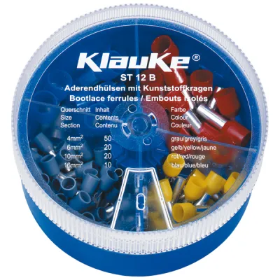 Klauke Sortimentskasten leer ST15L | Streudose Kunststoff | transparent | schlagfest | ohne Inhalt | blau