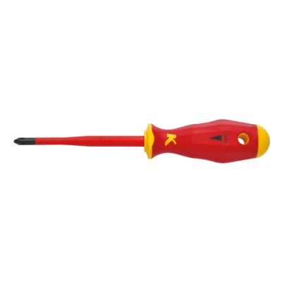 Klauke Schraubendreher KL110PH2ISLIM | Kreuzschlitz PH2 | VDE 1000V isoliert | Slim Line | 100mm | Abrollschutz