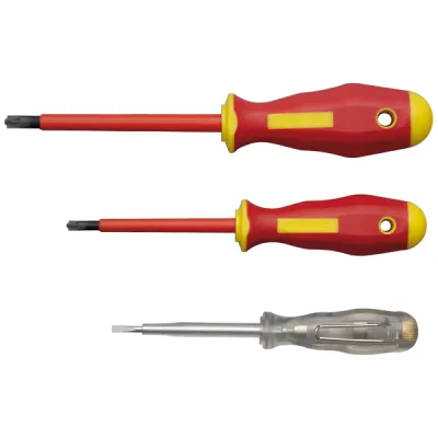Klauke VDE-Schraubendreher-Set KL 393 IS | 3-teilig | Plus/Minus Z1 & Z2 | Spannungsprüfer | Elektromonteur-Werkzeug