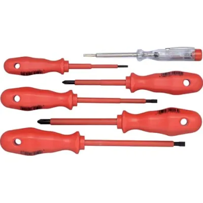 Klauke VDE-Schraubendreher-Set KL399IS | 6-tlg. | PH1/PH2 | Schlitz | Spannungsprüfer | Elektromonteur-Werkzeug