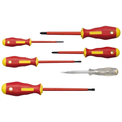 Klauke VDE Schraubendreher Set KL390IS, 6-tlg. | 2x PH | 3x Schlitz | Phasenprüfer | isoliert | Elektriker