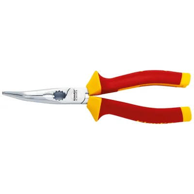 Klauke Telefonzange gebogen 205mm VDE 1000V isoliert | DIN ISO 5745 | 2-Komponenten-Griff