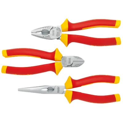 Klauke VDE Zangen-Set KL303IS | 3-teiliges Elektromonteur-Set | Kombizange 180mm | Seitenschneider 160mm