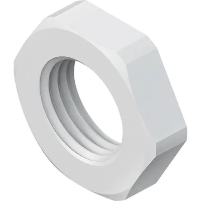 Kleinhuis Sechskantmutter 3420/07 | PG7 Gegenmutter Kunststoff | 5 mm Höhe | SW 19 mm | halogenfrei | lichtgrau RAL7035
