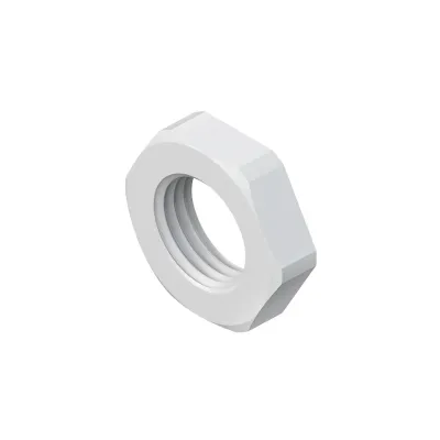 Kleinhuis Sechskantmutter 3420/07 | PG7 Gegenmutter Kunststoff | 5 mm Höhe | SW 19 mm | halogenfrei | lichtgrau RAL7035