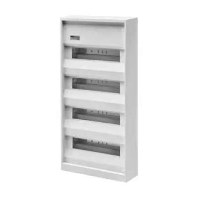 GEWISS Kleinverteiler Aufputz GW43024S | 4-reihig 48TE | IP30 | Kunststoff | 300x640x95mm | Tür nachrüstbar | weiß