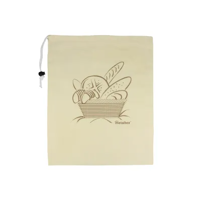 Metaltex Brotbeutel 239243 Klima-Brottasche | 34x43cm | Baumwolle innen beschichtet | waschbar | Beige