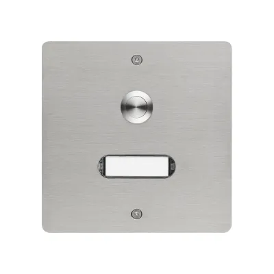GROTHE Etagenplatte ETA 501 V2A 55501 | Klingeltaster Aufputz | Edelstahl gebürstet | LED Namensschild | 1-fach