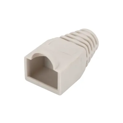 DIGITUS Knickschutztülle A-MOT/E 8/8 | RJ45 Stecker 8P8C | Rasthebelschutz | Kunststoff | Rundkabel | grau