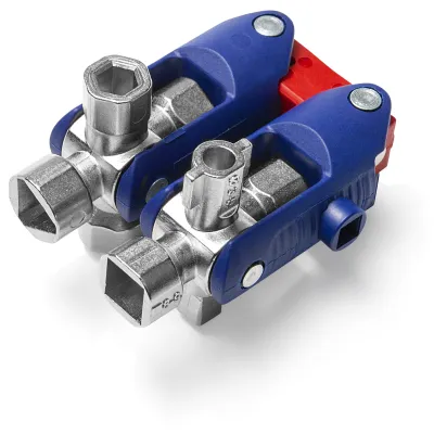 KNIPEX Schaltschrankschlüssel 00 11 06 V04 Double-Joint | Universal | 8 Schlüsselprofile | T-Griff | einklappbar